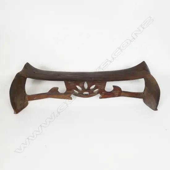 A Tongan carved wood large head rest,